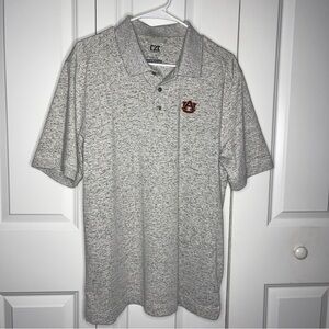 Cutter And Buck Auburn University Polo Size Large AU Tigers DryTec Heather Grey